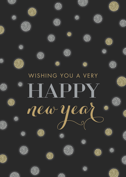 Silver & Gold Style & Glitz Happy New Year Card